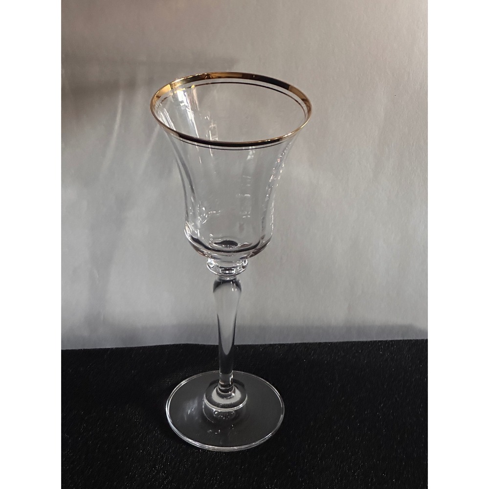 Mikasa Jamestown Gold Trim Water Goblet Crystal‎ Stemware Gold Trim 9 1/8 inch
